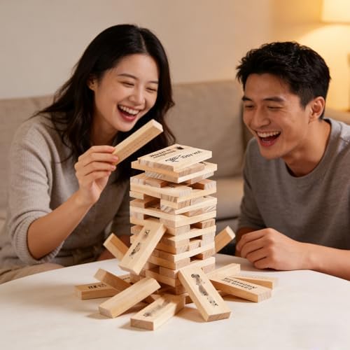 48PCS Naughty Block Tower Game Fun Date Night Party Game Set
