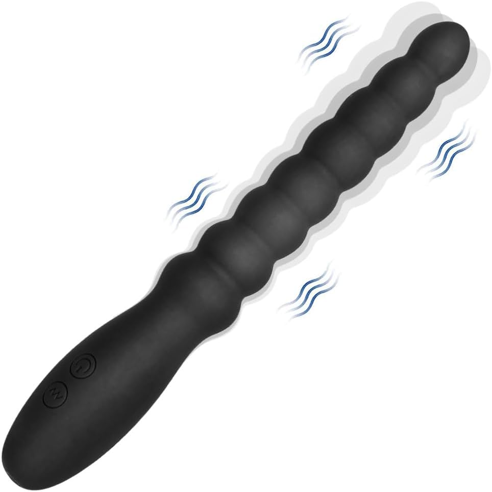 Vibrating Anal Beads Butt Plug Adult Sex Toys for Men Women Couples, Rechargeable Anal Plug Bullet Vibrator Waterproof G-spot Stimulator Male Prostate Massager, Silicone Anal Dildo for Beginners