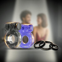 5Pcs Vibrating Cock Ring Sex Toys Penis Sleeve, Penis Rings Cockring Clitoral Vibrator Sexual Stimulator Device for Erection Enhancing Long Lasting Stronger, Adult Sex Toys for Men or Couple Pleasure