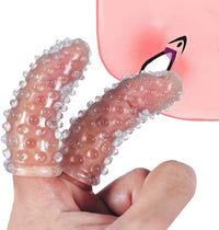 2Pcs Adult Finger Vibrator Accessories, Finger Sleeve Finger Cots Finger Condoms Vagina Clitoral Nipple G-Spot Stimulator Anal Sex Toys for Adults Women Men Couples
