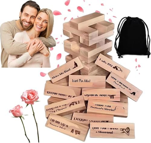 48PCS Naughty Block Tower Game Fun Date Night Party Game Set