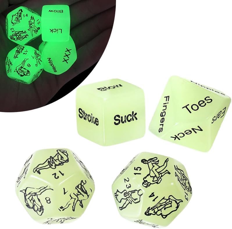 Date Night Dice Game for Couples Glow in Dark 4PCS Set