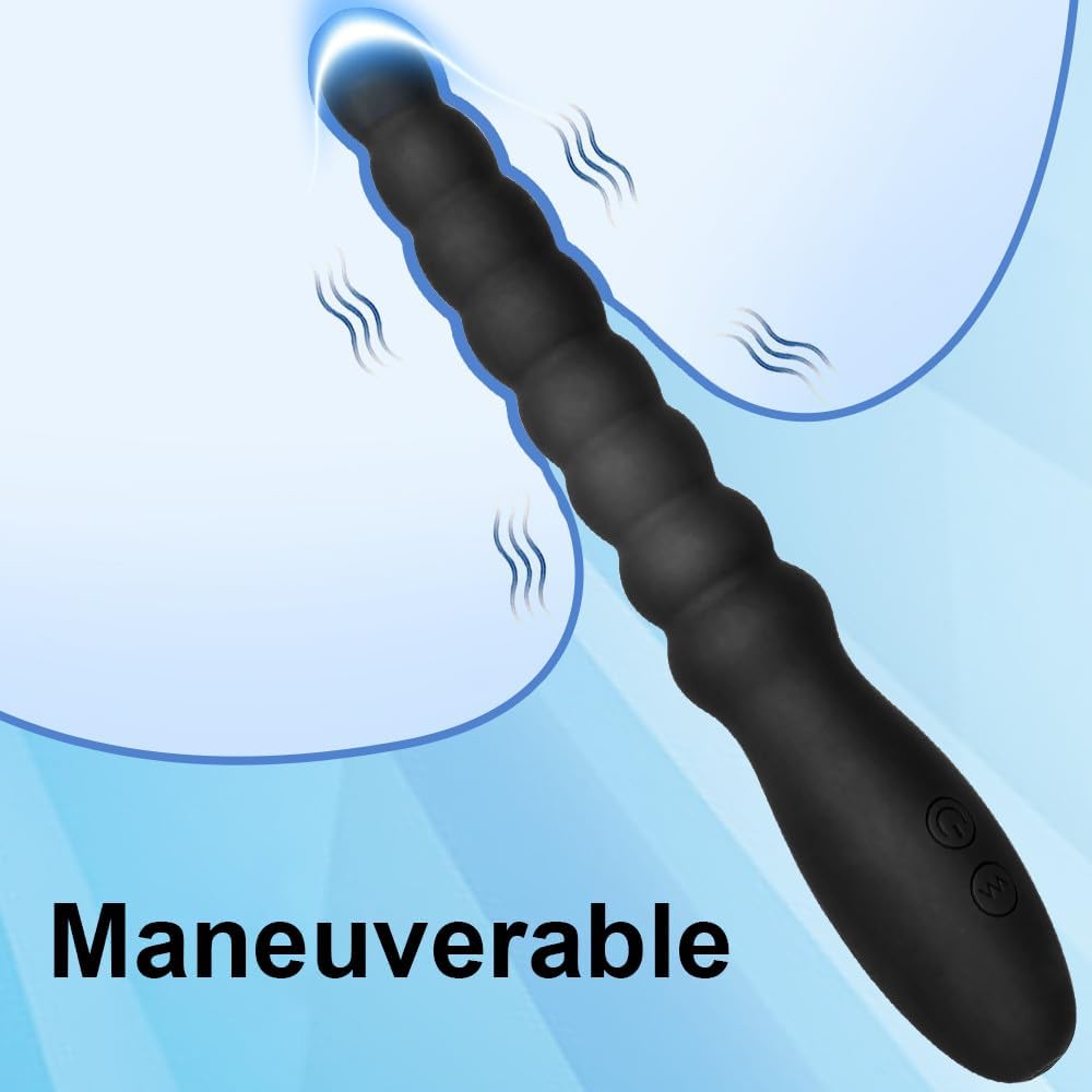 Vibrating Anal Beads Butt Plug Adult Sex Toys for Men Women Couples, Rechargeable Anal Plug Bullet Vibrator Waterproof G-spot Stimulator Male Prostate Massager, Silicone Anal Dildo for Beginners