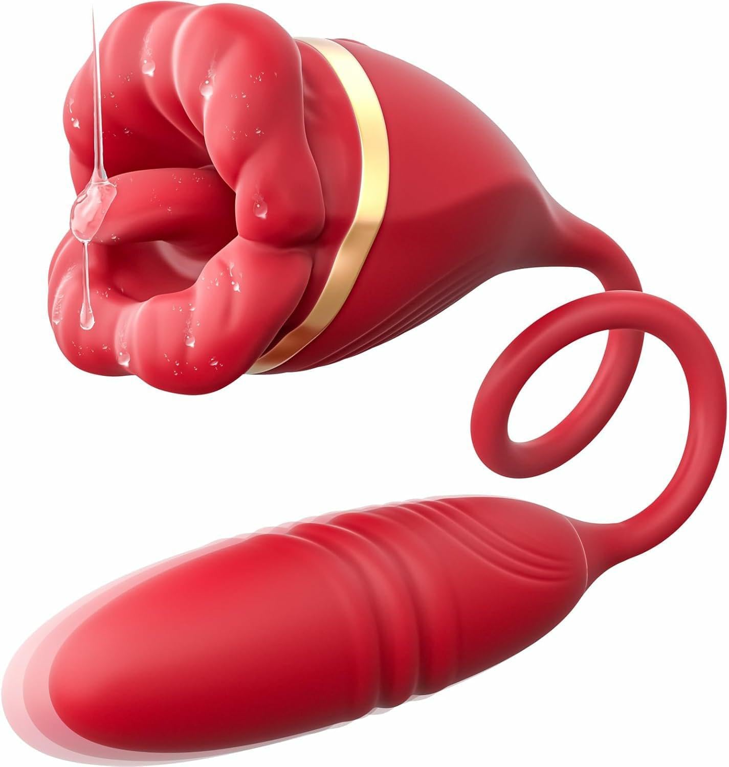 JOINLOVE Rose Toy Dildo Sex Toys for Women, 3-in-1 Clitoral Vibrator with 10 Modes - Mouth & Thrusting Vibration, Anal Dildos Couple Adult Sex Toys & Games, G-Spot Clitoris Nipple Anal Toy