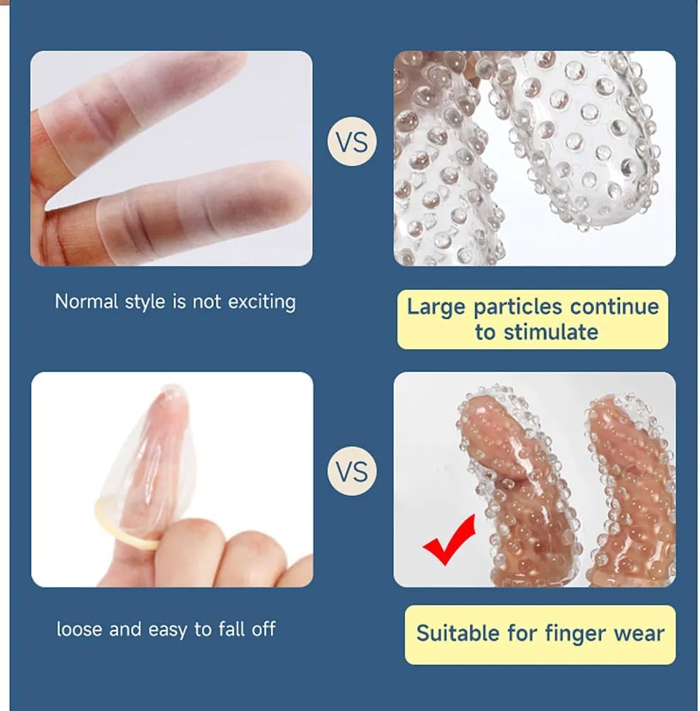 2Pcs Adult Finger Vibrator Accessories, Finger Sleeve Finger Cots Finger Condoms Vagina Clitoral Nipple G-Spot Stimulator Anal Sex Toys for Adults Women Men Couples