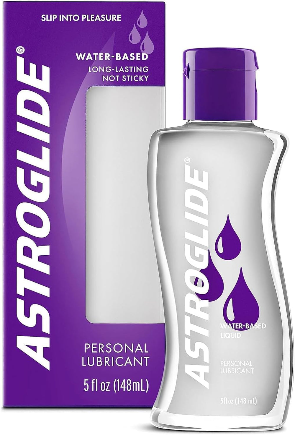 Astroglide Water Based Lube (2.5oz), Liquid Personal Lubricant for for Men, Women and Couples, Safe for Toys, Travel-Friendly Size