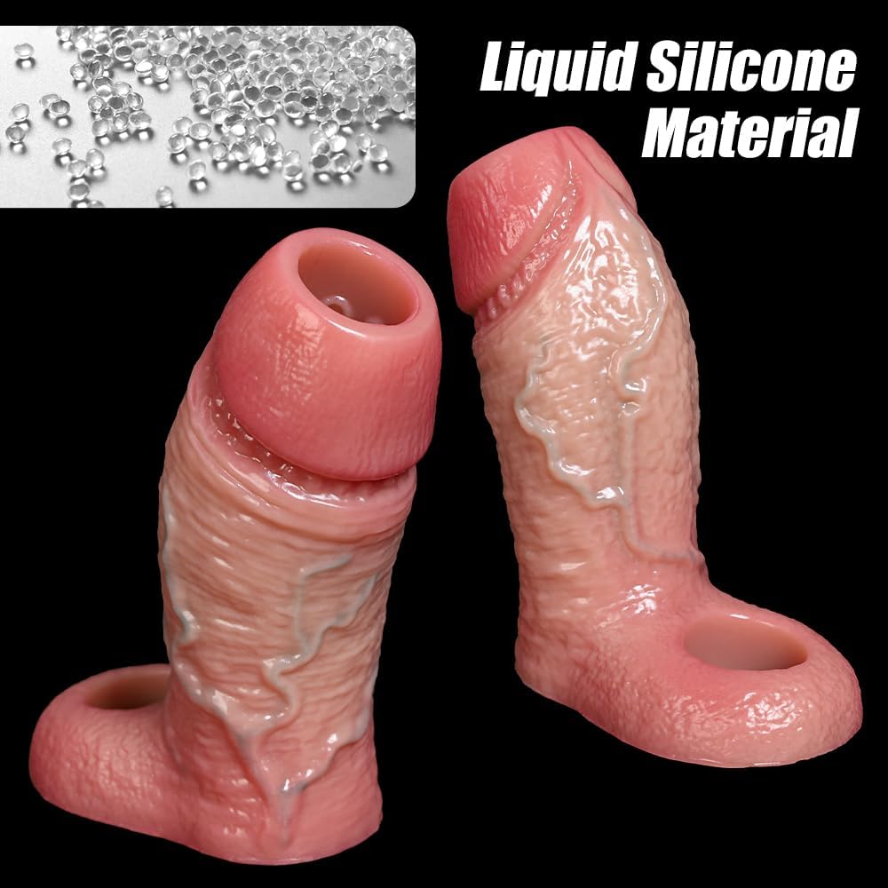 Silicone Penis Sleeve Extender Thick Girth Enhancer Ring
