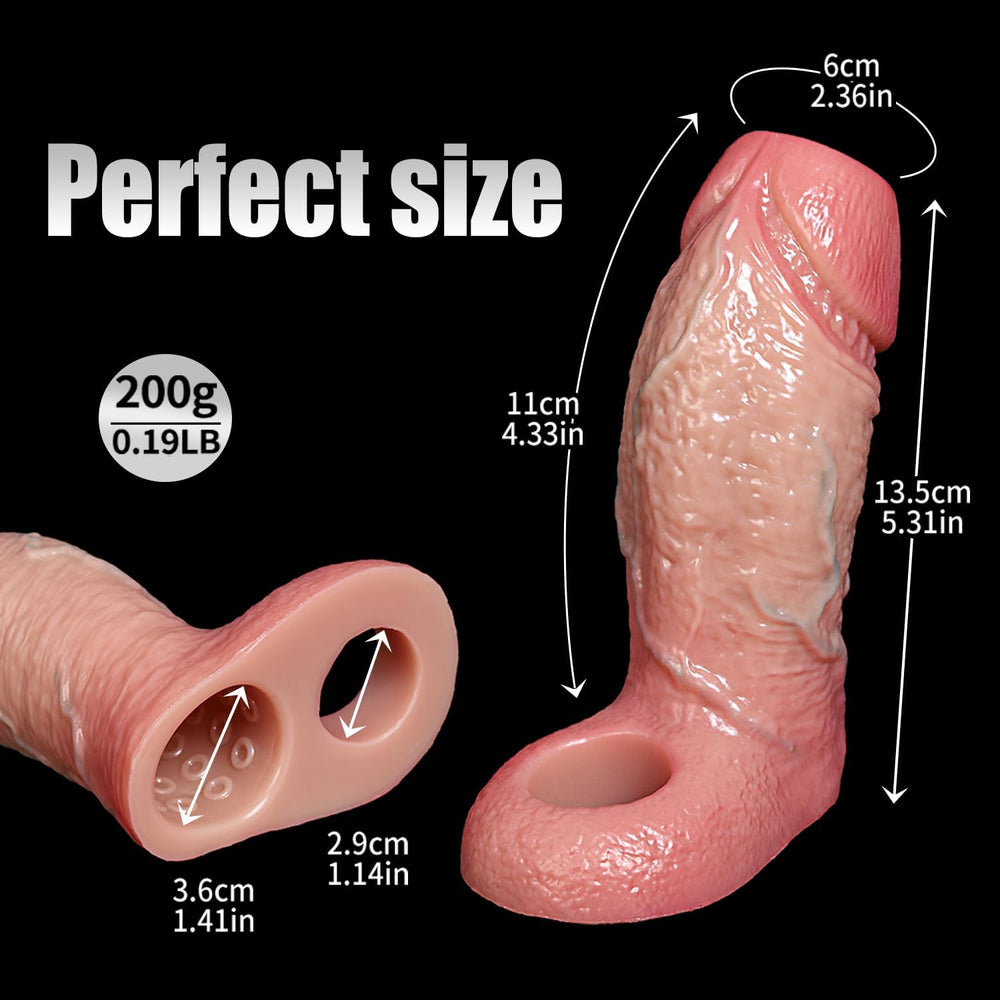 Silicone Penis Sleeve Extender Thick Girth Enhancer Ring