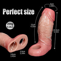 Silicone Penis Sleeve Extender Thick Girth Enhancer Ring