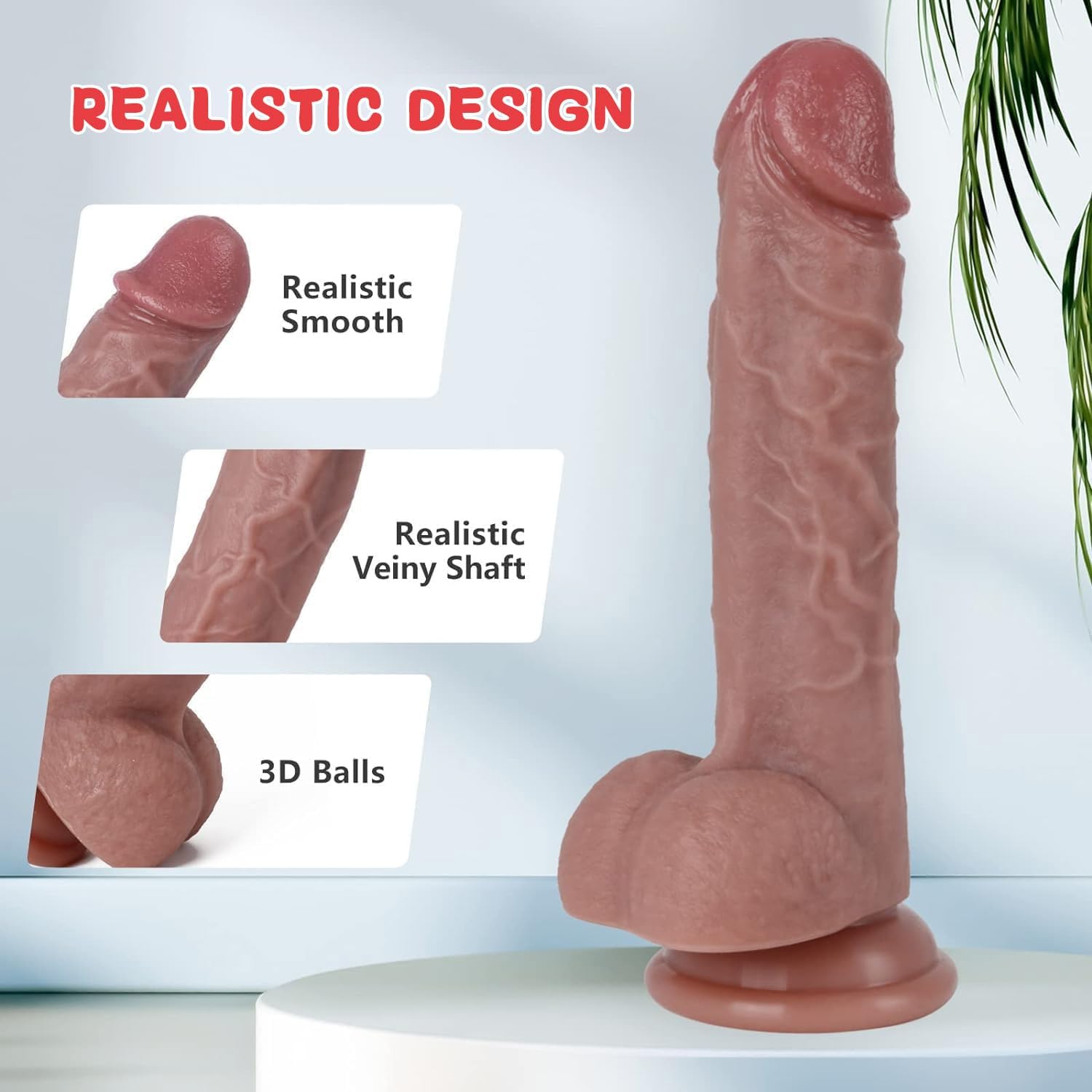 Realistic Dildo 7.8 Inch Silicone Suction Cup G Spot Toy