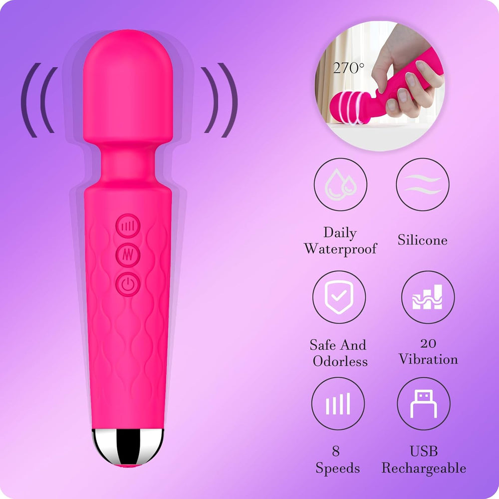 Waterproof Wand Massager 8 Speeds 20 Modes Rechargeable Pro