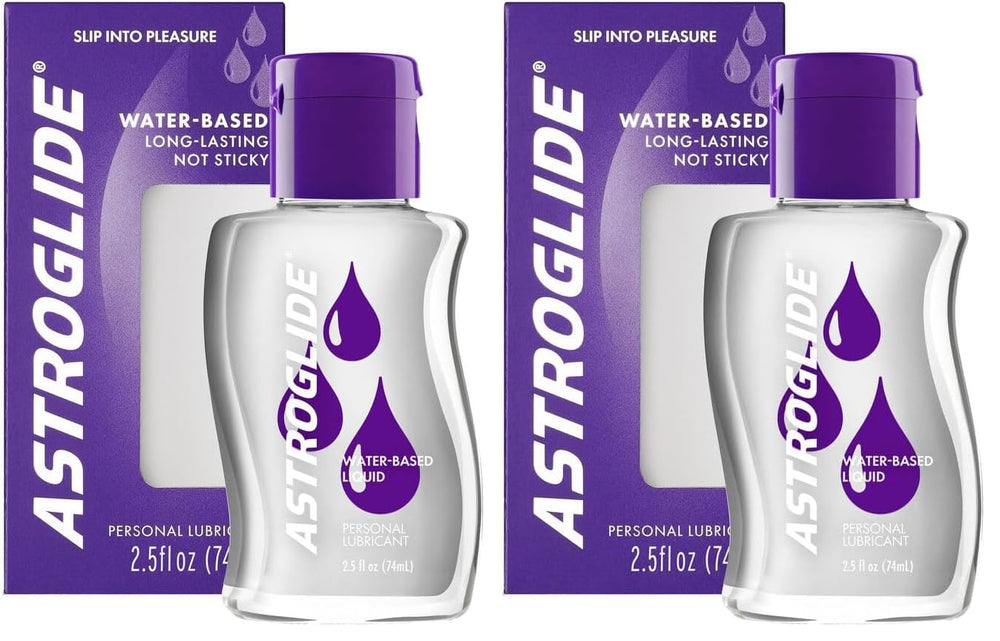 Astroglide Water Based Lube (2.5oz), Liquid Personal Lubricant for for Men, Women and Couples, Safe for Toys, Travel-Friendly Size