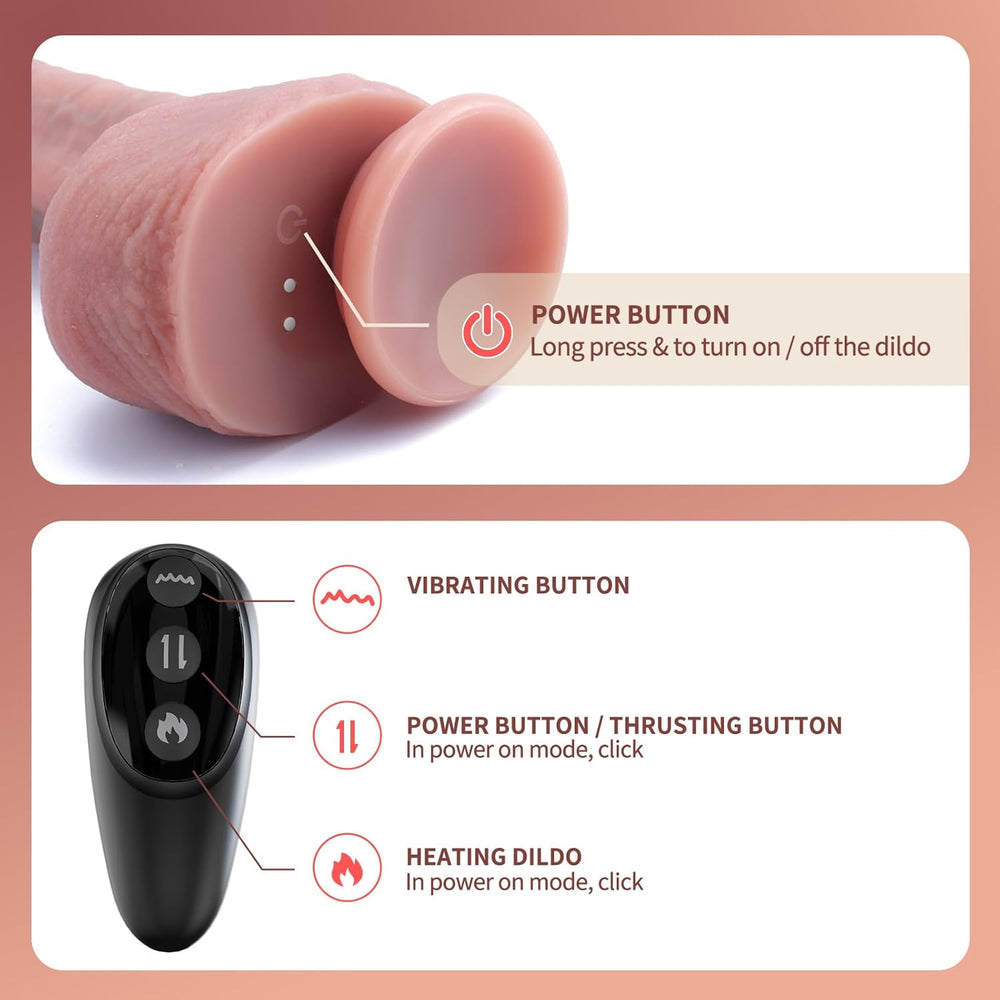 Thrusting Vibrating Dildo Silicone Suction Cup G Spot Toy