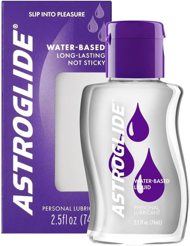 Astroglide Water Based Lube (2.5oz), Liquid Personal Lubricant for for Men, Women and Couples, Safe for Toys, Travel-Friendly Size