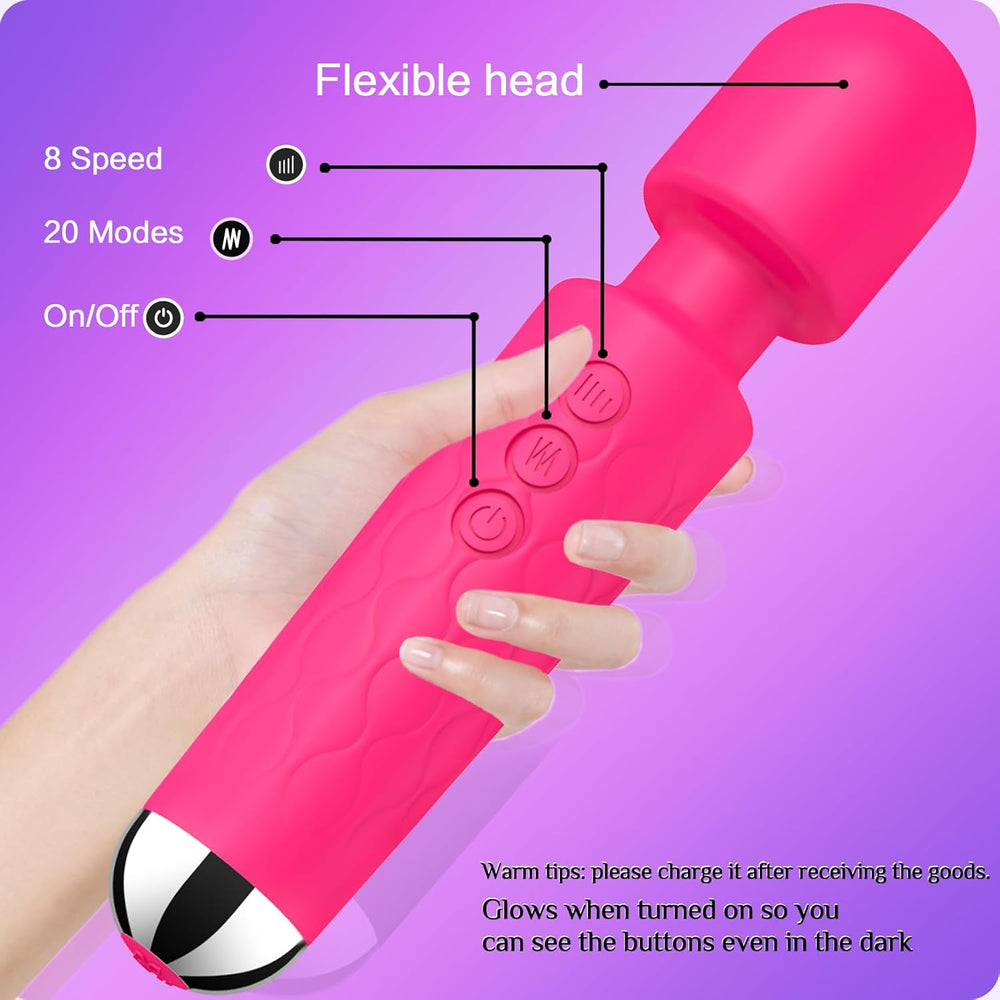Waterproof Wand Massager 8 Speeds 20 Modes Rechargeable Pro