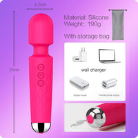 Waterproof Wand Massager 8 Speeds 20 Modes Rechargeable Pro