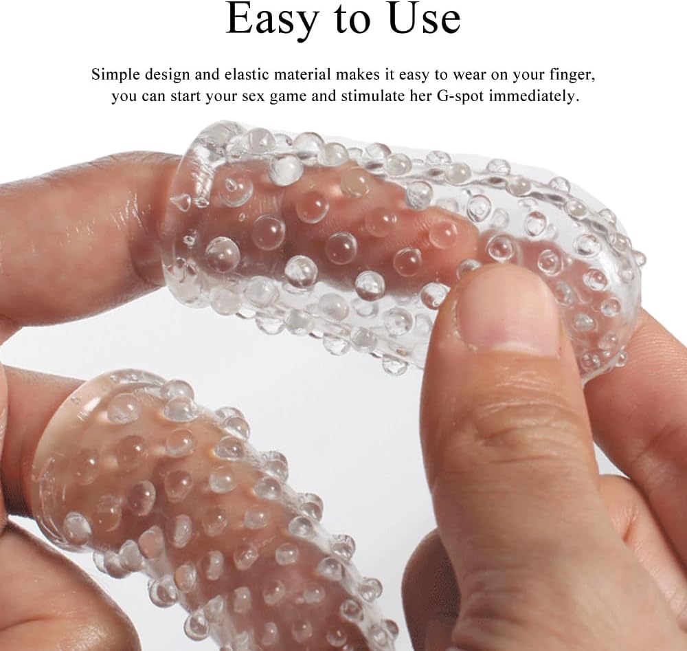 2Pcs Adult Finger Vibrator Accessories, Finger Sleeve Finger Cots Finger Condoms Vagina Clitoral Nipple G-Spot Stimulator Anal Sex Toys for Adults Women Men Couples
