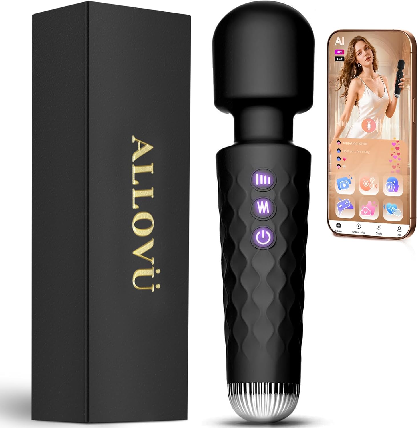 Sex Toys Vibrator Dildo for Women - Allovü Personal Wand Massager Vibrators, USB Rechargeable Vibrating Clitoral Stimulator Sex Toys, 10 Vibration Waterproof Adult Sex Toy for Couples Nipple Weight