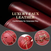 Premium Restraint Kit Adjustable Cuffs Blindfold Set Red 10P