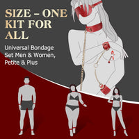 Premium Restraint Kit Adjustable Cuffs Blindfold Set Red 10P