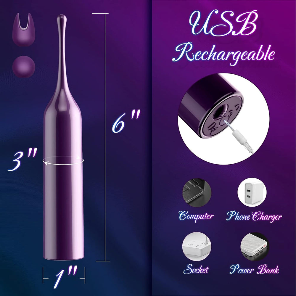 Rechargeable Bullet Vibrator 10 Modes Quiet Personal Massager