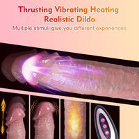 Thrusting Vibrating Dildo Silicone Suction Cup G Spot Toy