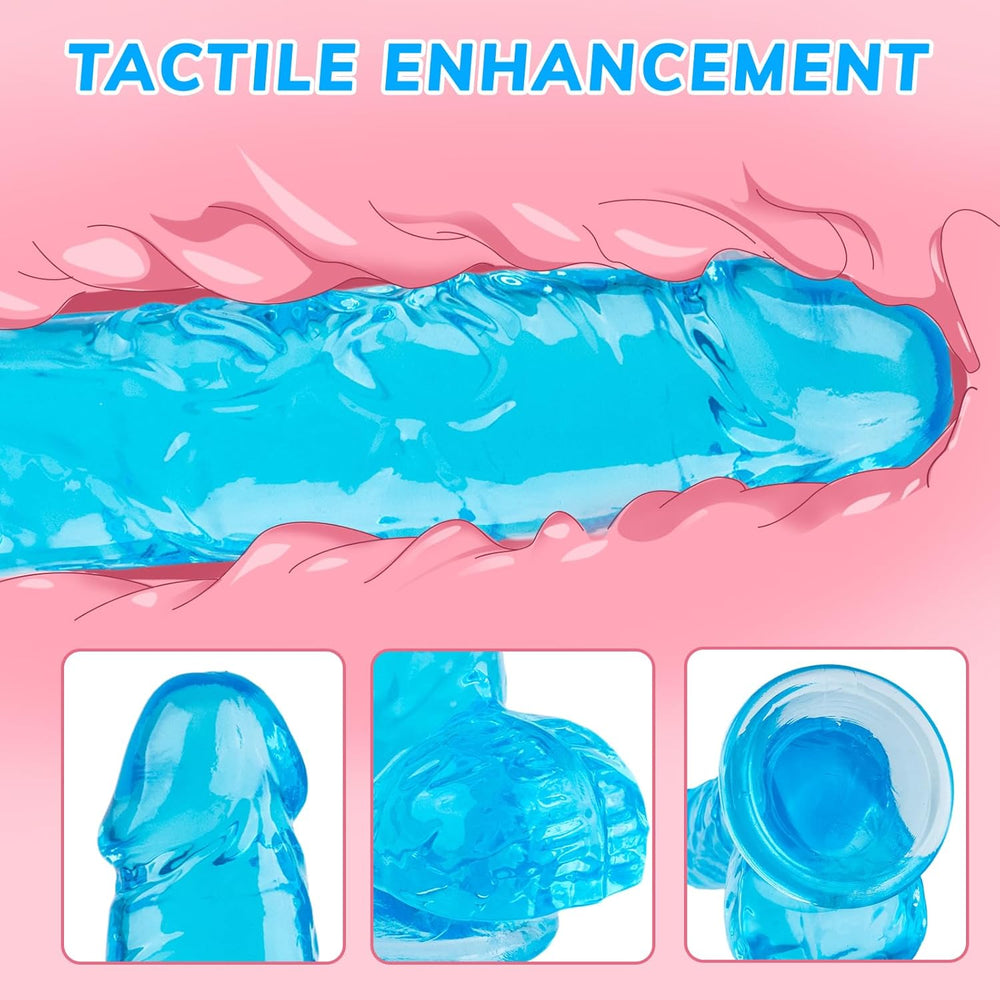 Realistic Silicone Dildo 7 Inch Suction Cup Waterproof Blue