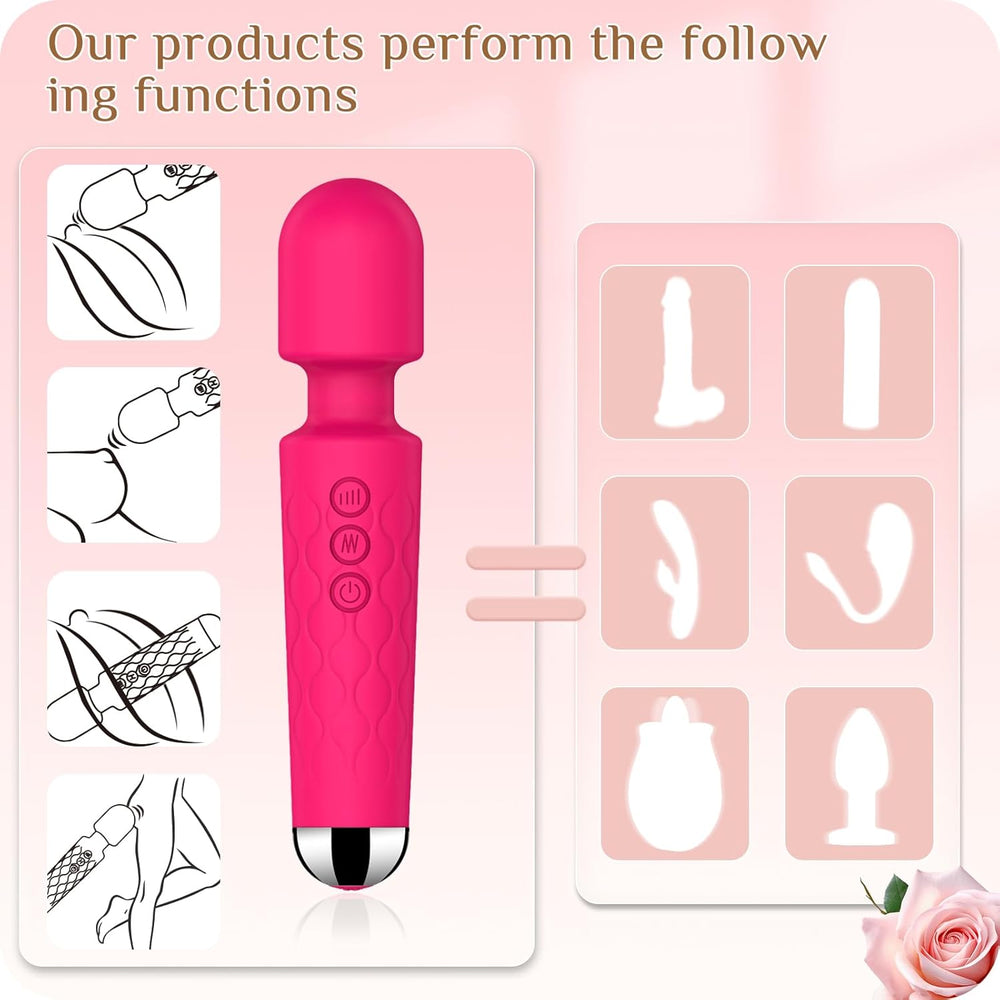 Waterproof Wand Massager 8 Speeds 20 Modes Rechargeable Pro