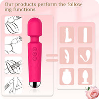 Waterproof Wand Massager 8 Speeds 20 Modes Rechargeable Pro