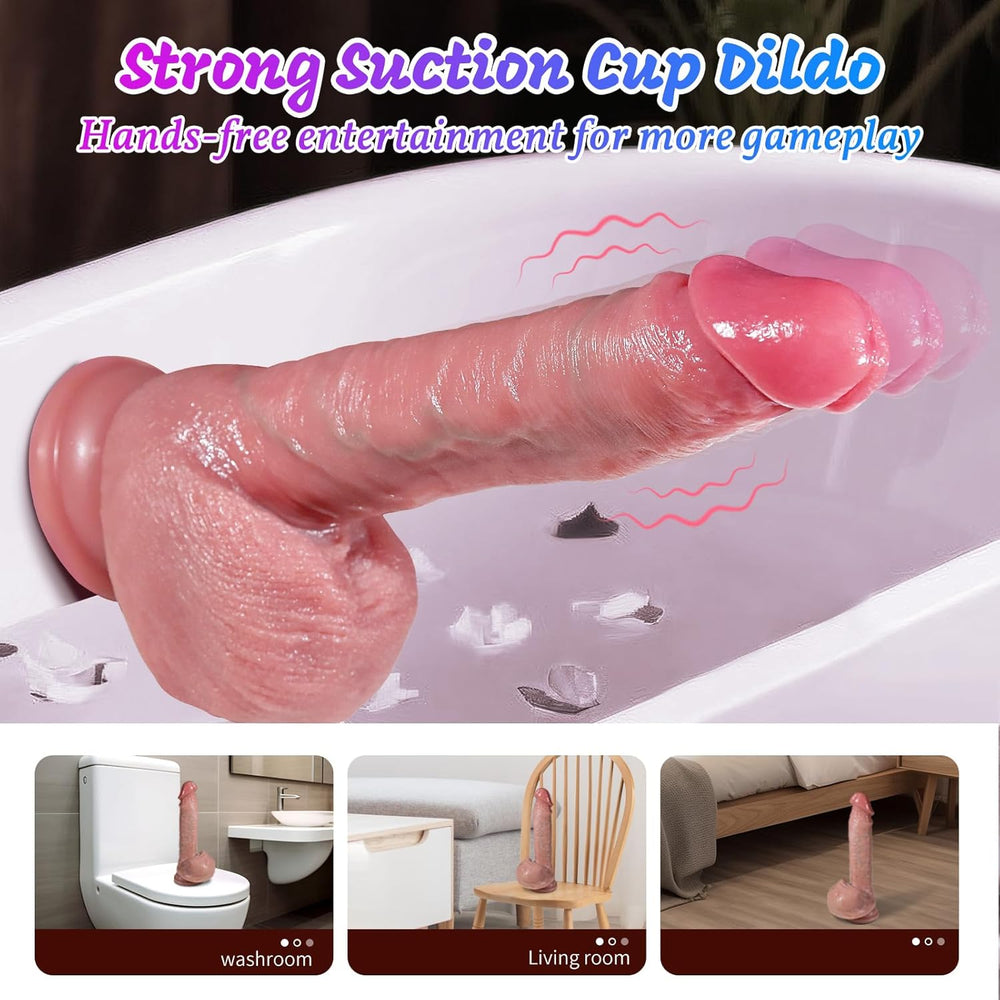 Thrusting Vibrating Dildo Silicone Suction Cup G Spot Toy