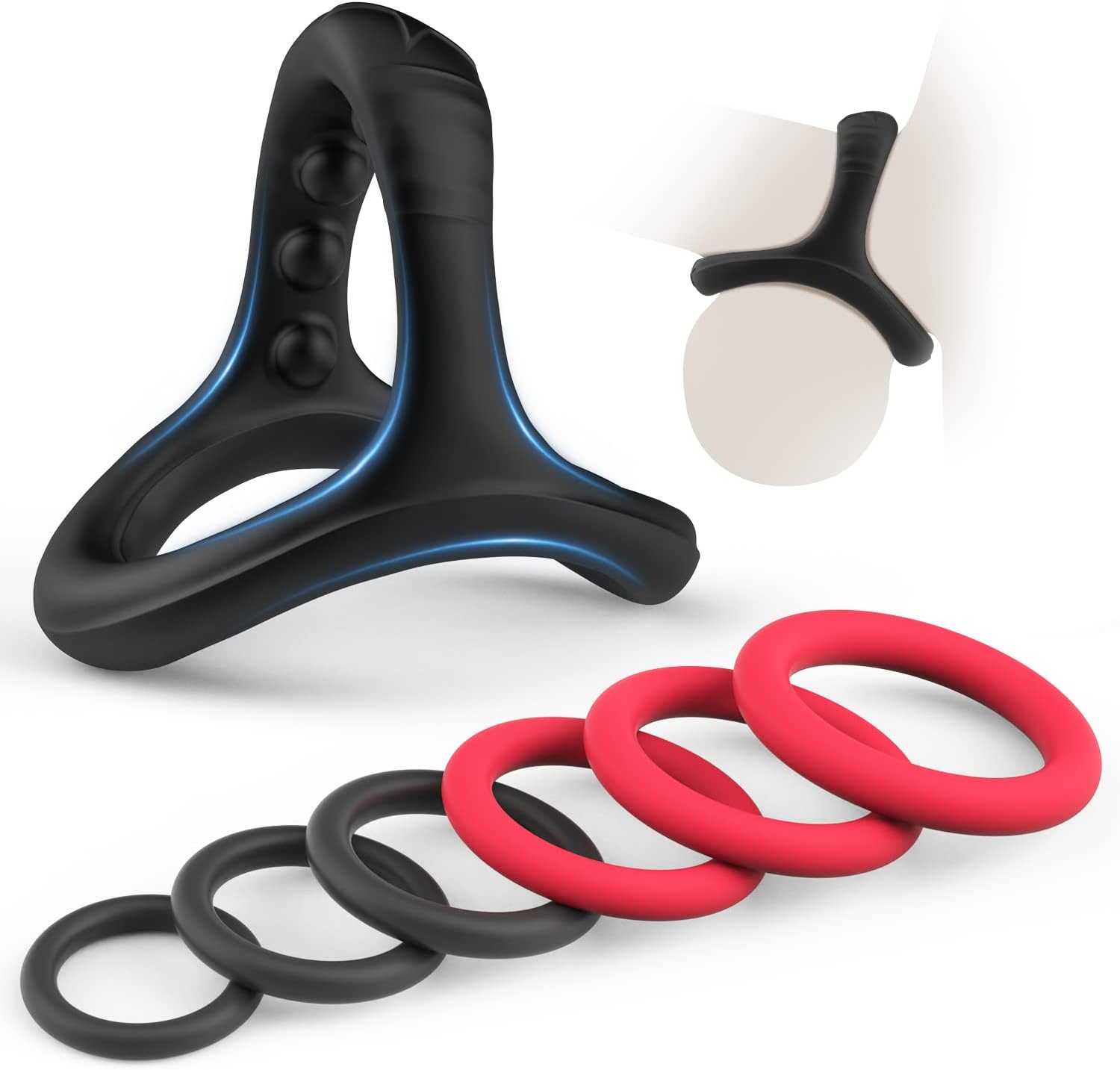 Silicone Penis Ring Set 7 Sizes Stretchy for Longer Erection